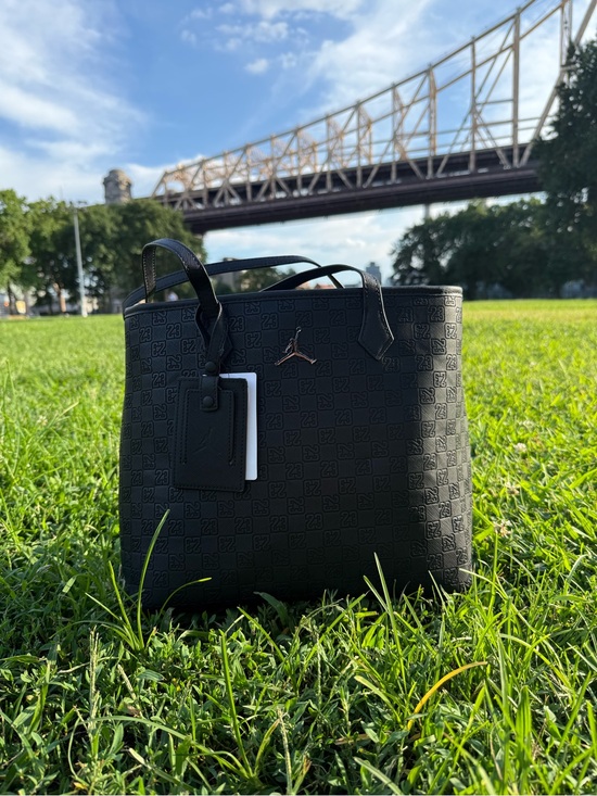 Jordan Handbags - Jordan Black Embossed Tote Bag with Jumpman Logo